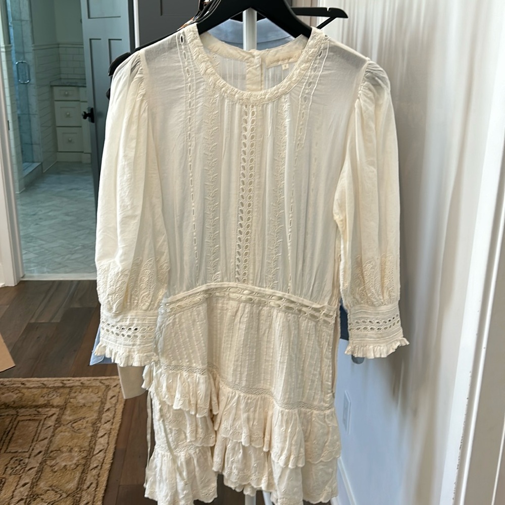 Loveshakefancy white/cream long sleeve dress size small